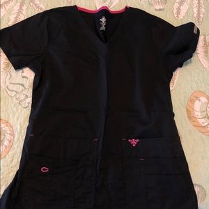 Black med couture scrub top